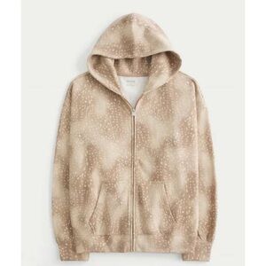 Hollister Deer Printed Zip Up *read description*